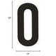 Black Number (0) Corrugated Plastic Yard Sign, 30in